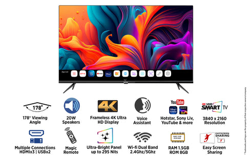 Intex 50" 4K Ultra HD WebOS LED TV | LED-WOS5025U (1m 25cm)